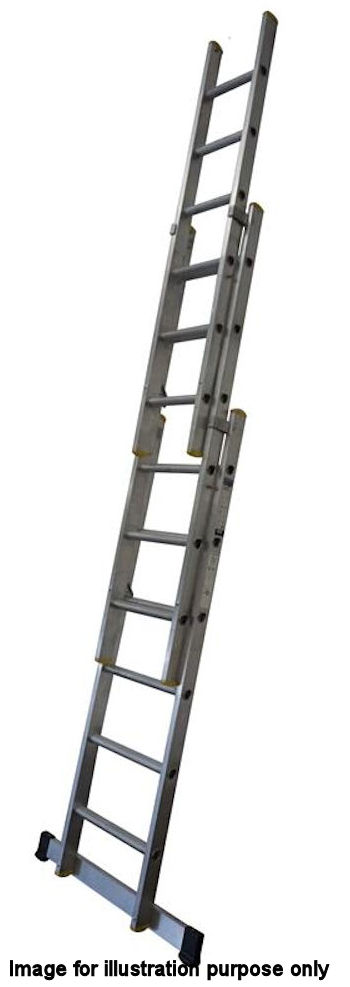Lyte 3.0m 3-Section EN131 Pro Aluminium Extension Ladder