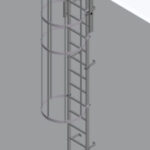 Hymer 9.24m Fixed Vertical Aluminium Ladder with Safety Cage
