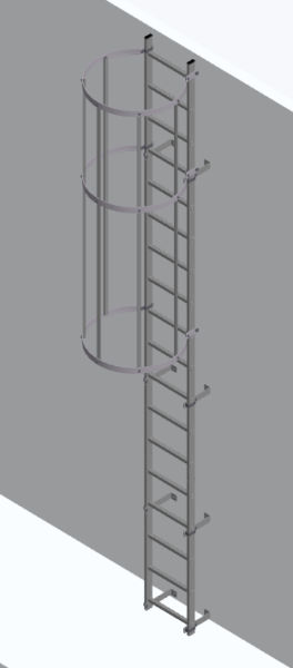 Hymer 5.60m Fixed Vertical Aluminium Ladder – Roof Hatch Access with Hoop