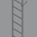 Hymer 1.96m Fixed Vertical Aluminium Ladder– Ladder Only
