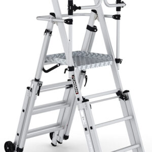 Climb-It 4+1 Treads Folding Telescopic Large Platform Step with Safety Gate