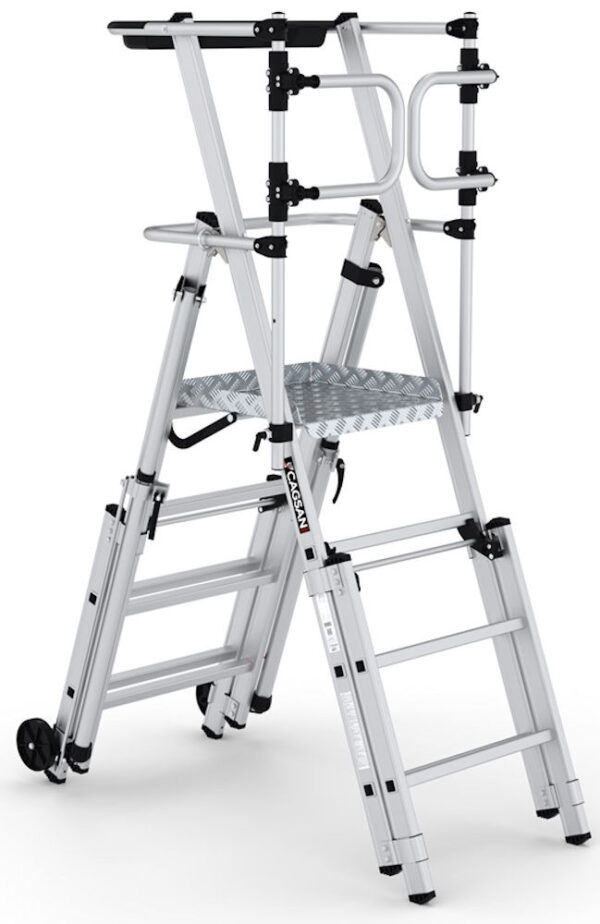 Climb-It 4+1 Treads Folding Telescopic Large Platform Step with Safety Gate