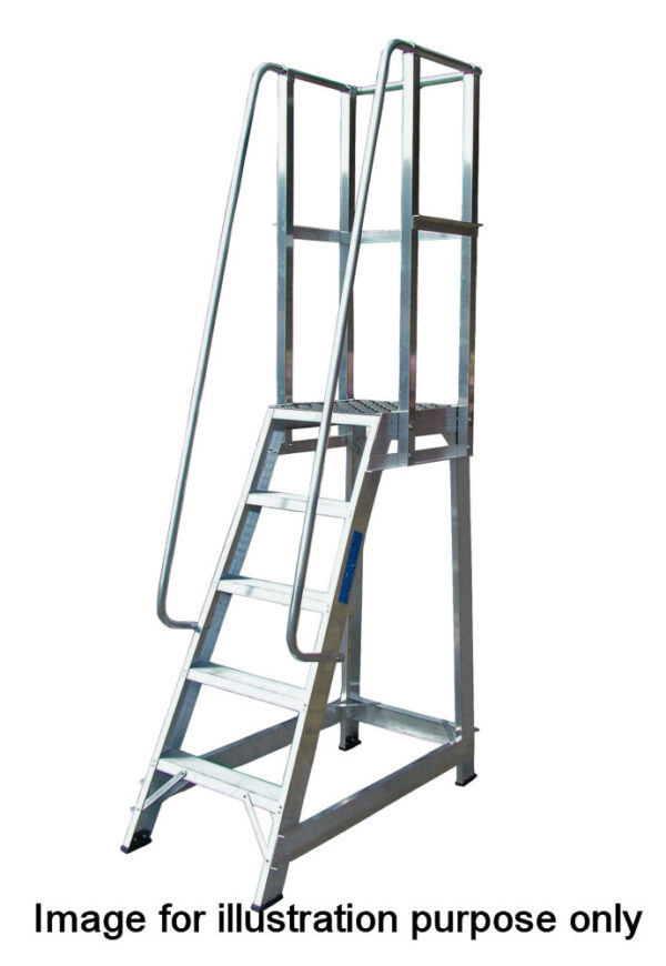 Lyte 6 Tread Fixed Industrial Step Handrail Left Side Only