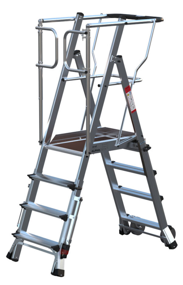 ALPHADECK Adjustable Podium Step Ladder